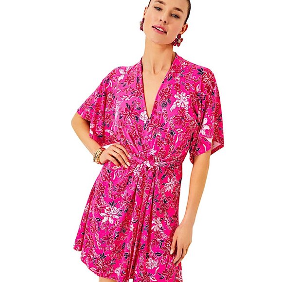 Lilly Pulitzer Wisteria V-Neck Dress in Passion Fruit NWT - Size 2 - Picture 3 of 9